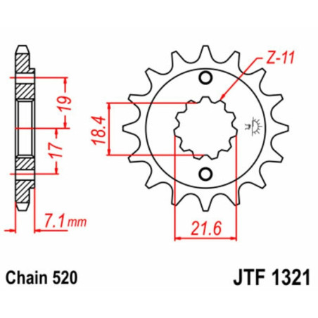 Kit cadena JT 520HDR (13-39-102)