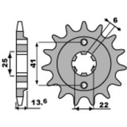 Piñón PBR acero estándar 293 - 525