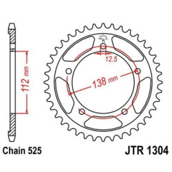 Kit cadena JT 525X1R (15-43-110) 2