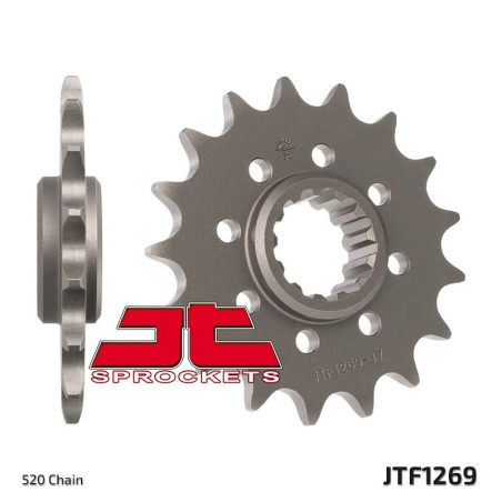 Kit cadena JT 520X1R (16-43-118) Conversion 520 , Corona reforzada de zinc negro