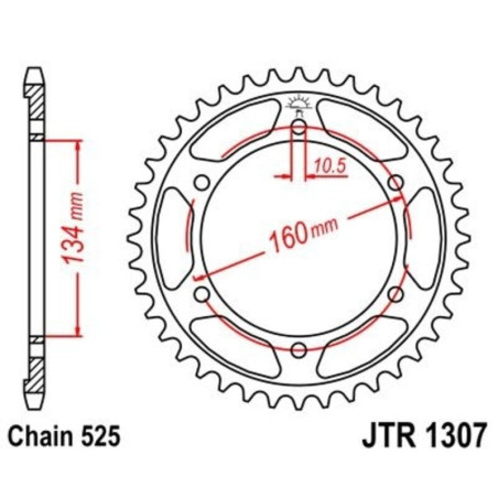 Kit cadena JT 525X1R (16-45-108)