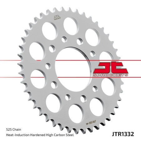 Kit cadena JT 525X1R (15-40-112) Corona reforzada de zinc negro