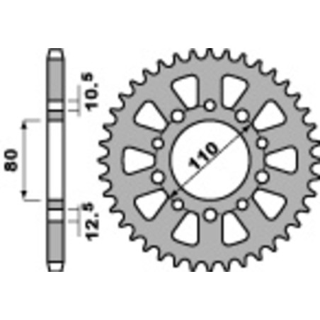 Piñón PBR acero estándar 334 - 520