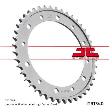 Kit cadena JT 530X1R (17-43-108) Corona reforzada de zinc negro