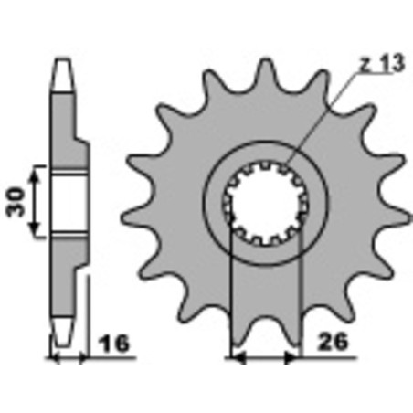 Piñón PBR acero estándar 344 - 525