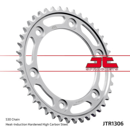 Kit cadena JT 530X1R (16-42-108) Corona reforzada de zinc negro