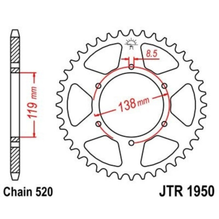 Kit cadena JT 520X1R (14-48-116)