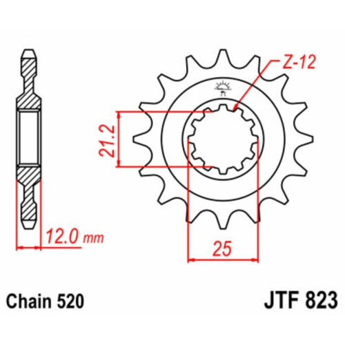 Kit cadena JT 520HDS (15-40-114)