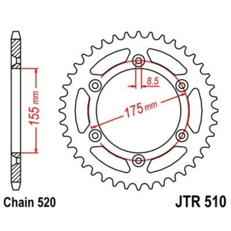 Kit cadena JT 520HDR (13-46-112)