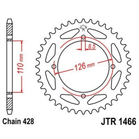 Kit cadena JT 428HDR (14-44-122)