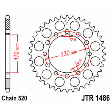 Kit cadena JT 520HDR (14-44-106)