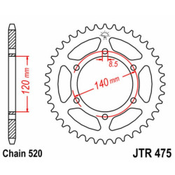 Kit cadena JT 520HDR (15-44-104) 2