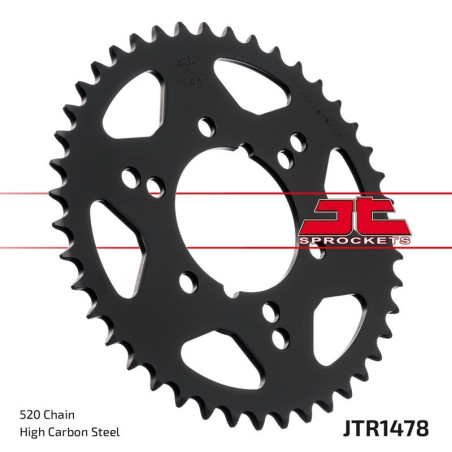 Kit cadena JT 520X1R (16-38-104) Piñon con goma reductora de ruido