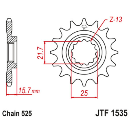 Kit cadena JT 525GBX1R (15-40-108)