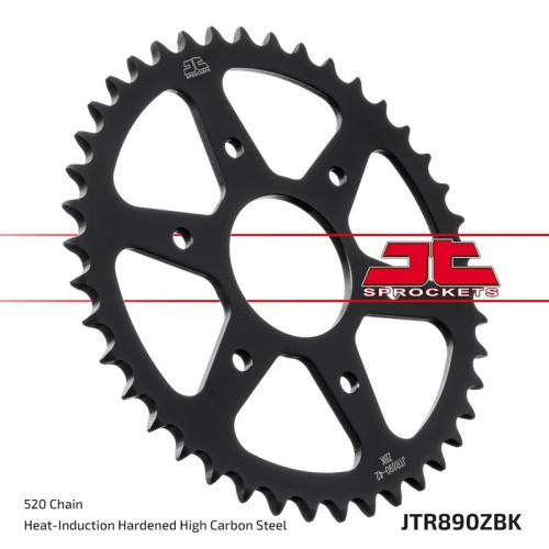 Kit cadena JT 520X1R (14-42-118) Corona reforzada de zinc negro