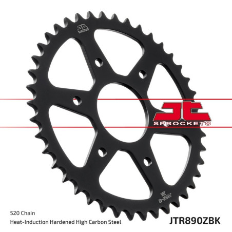 Kit cadena JT 520X1R (14-42-118) Corona reforzada de zinc negro