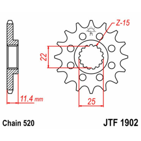 Kit cadena JT 520X1R (14-50-116)