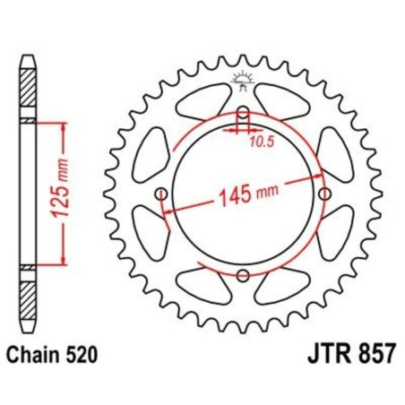 Kit cadena JT 520X1R (15-45-116)