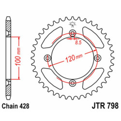 Kit cadena JT 428HDR (14-52-128) 2