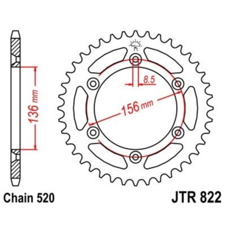 Kit cadena JT 520HDR (13-49-112)