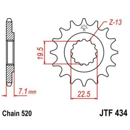 Kit cadena JT 520HDR (13-45-106)