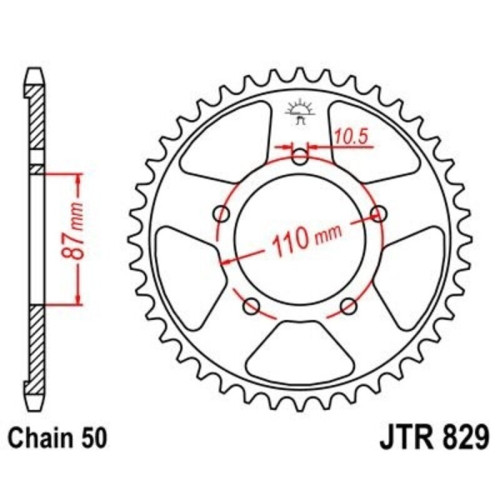 Kit cadena JT 530X1R (14-45-112) Corona reforzada de zinc negro