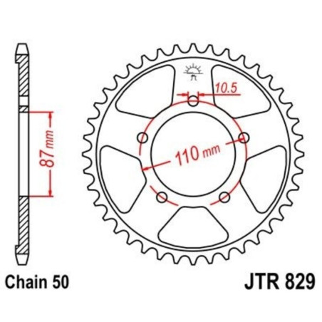 Kit cadena JT 530X1R (14-45-112) Corona reforzada de zinc negro
