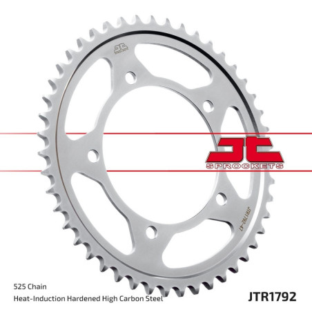 Kit cadena JT 525X1R (15-47-118) Piñon con goma reductora de ruido