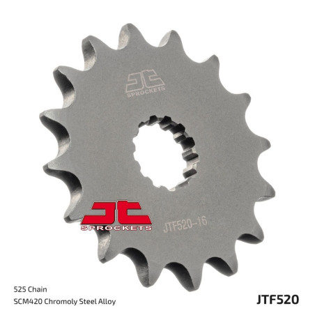 Kit cadena JT 525X1R (15-47-118) Piñon con goma reductora de ruido