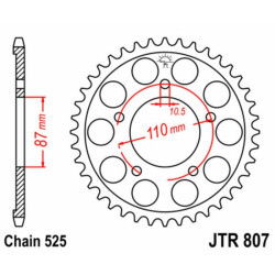 Kit cadena JT 525X1R (15-44-108) 2