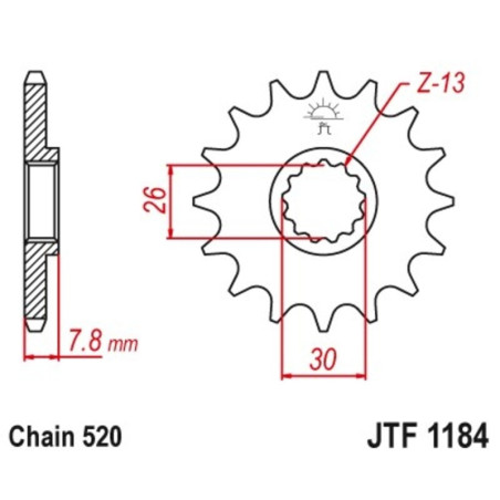 Kit cadena JT 520X1R (18-42-112) Conversion 520