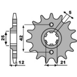 Piñón PBR acero estándar 571 - 530 2