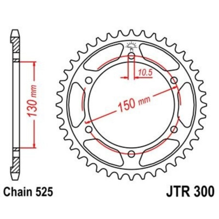 Kit cadena JT 525X1R (16-42-118)