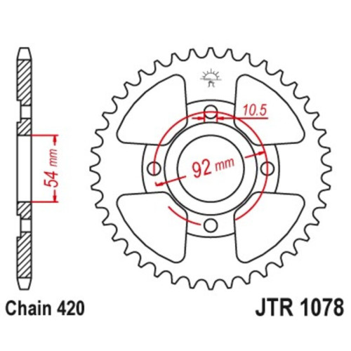 Corona JT 1078 de acero con 60 dientes