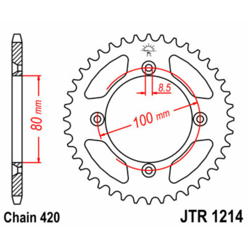 Corona JT SPROCKETS acero estándar 1214 - Paso 420