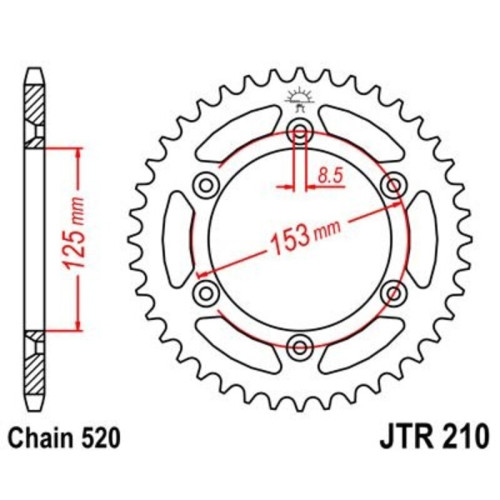 Corona JT 210 de acero con 39 dientes