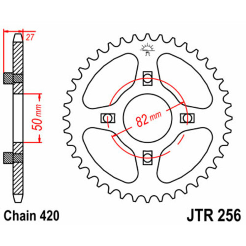 Corona JT 256 de acero con 35 dientes