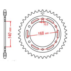 Corona JT SPROCKETS acero estándar 3 - Paso 525 2