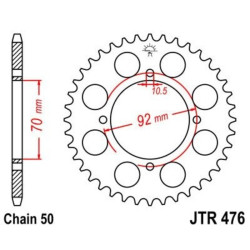 Corona JT 476 de acero con 43 dientes