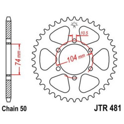 Corona JT 481 de acero con 45 dientes