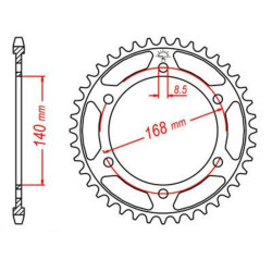 Corona JT SPROCKETS acero estándar 6 - Paso 525