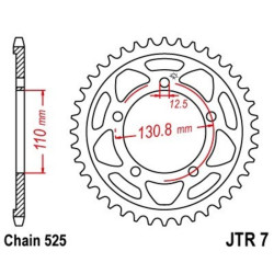 Corona JT 7 de zinc negro con 45 dientes