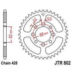Corona JT 802 de acero con 43 dientes