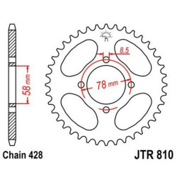 Corona JT 810 de acero con 37 dientes