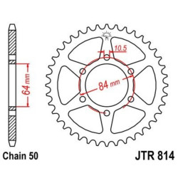 Corona JT 814 de acero con 43 dientes
