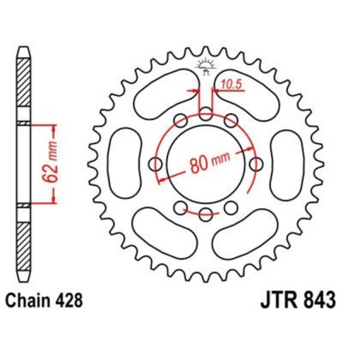 Corona JT 843 de acero con 51 dientes