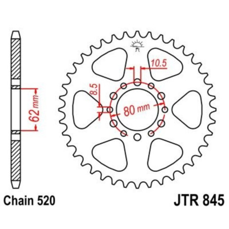 Corona JT 845 de acero con 41 dientes