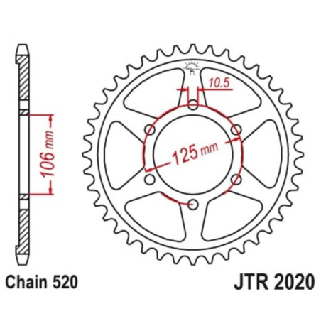 Corona JT SPROCKETS acero estándar 2020 - 520