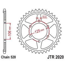 Corona JT SPROCKETS acero estándar 2020 - 520 2