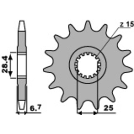 Piñón PBR acero estándar 2168 - 520